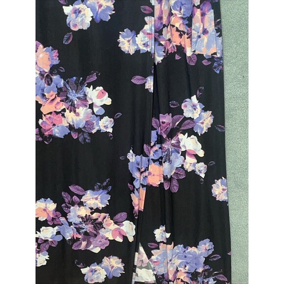 Jennifer Lopez Womens Maxi Dress Size XL Stretch Floral Faux  Wrap Boho Fall - Picture 10 of 12